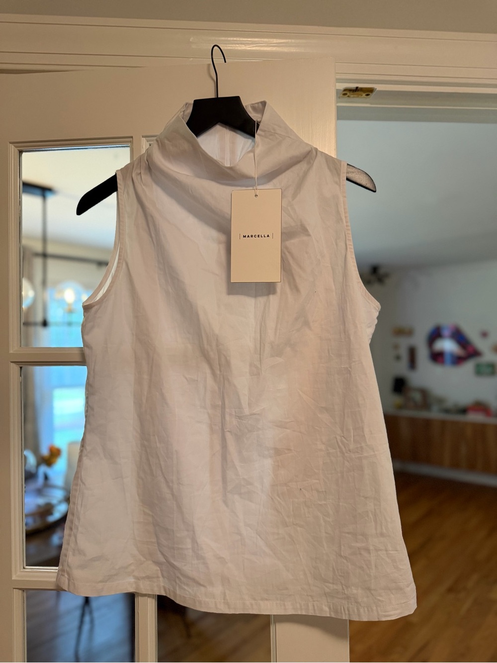 MARELLA White Sleeveless Cowl-Neck Camisole